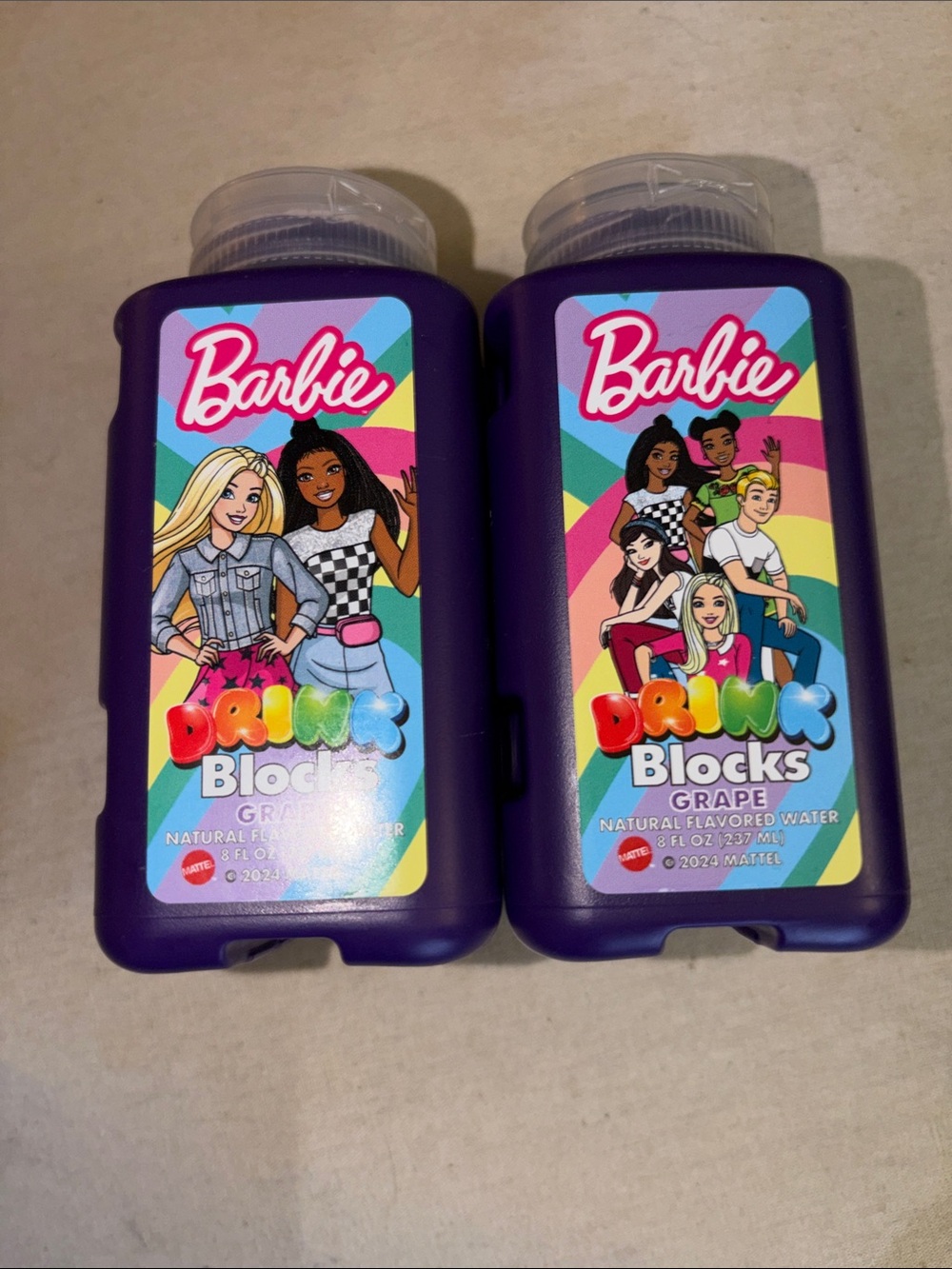 Vintage Collectible Barbie Purple Grape Drink Blocks - 2 Pack